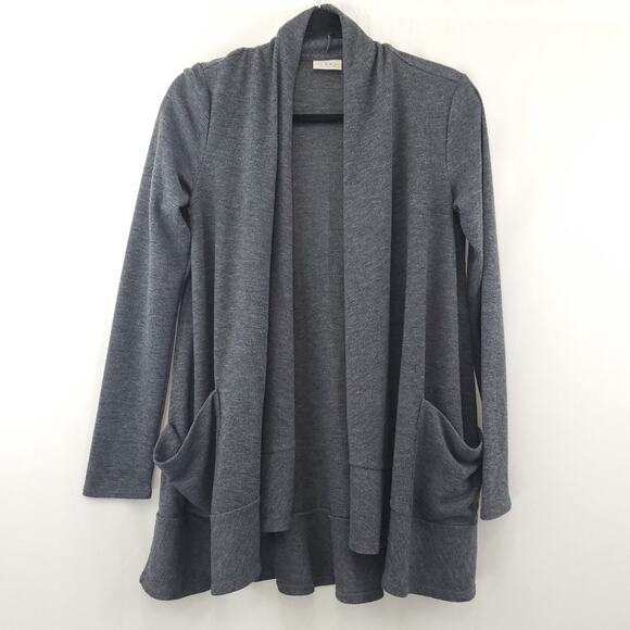 Logo Lori Goldstein open front cardigan pockets Size XS - Picture 2 of 9